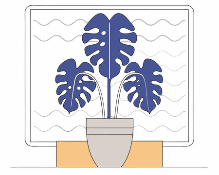 An exotic leaf plant jungle isolated icon illustrationのイラスト素材