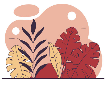 An exotic leaf plant jungle isolated icon illustrationのイラスト素材