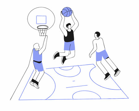 Basketball sport game scenery illustrationのイラスト素材