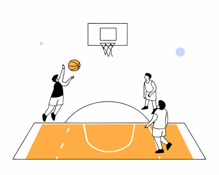 Basketball sport game scenery illustrationのイラスト素材