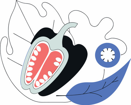 Chili pepper spice illustrationのイラスト素材