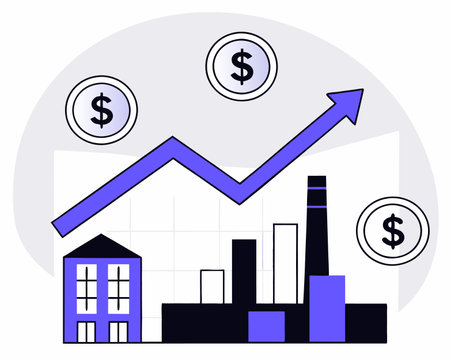 Economic growth illustrationのイラスト素材