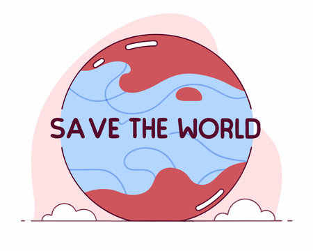 Save the world illustrationのイラスト素材