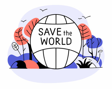 Save the world illustrationのイラスト素材