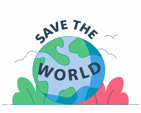 Save the world illustrationのイラスト素材