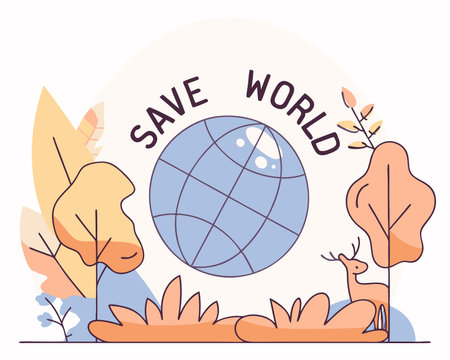 Save the world illustrationのイラスト素材