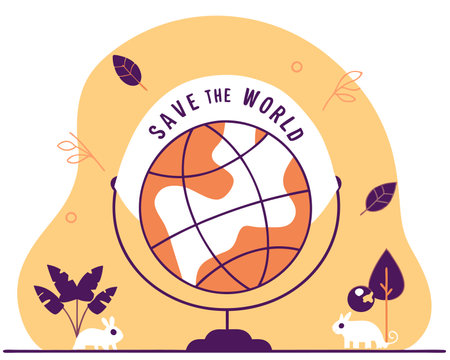 Save the world illustrationのイラスト素材