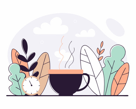 Coffee cup aroma isolated icon illustrationのイラスト素材
