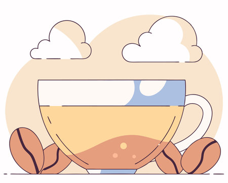 Coffee cup aroma isolated icon illustrationのイラスト素材