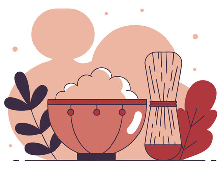 Matcha tea beverage icon illustrationのイラスト素材