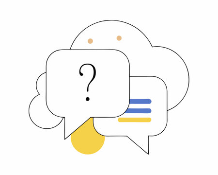 Speech bubble with interrogation sign icon illustrationのイラスト素材