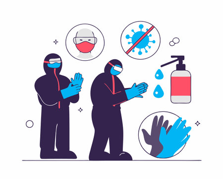 Virus Nipah medical prevention illustrationのイラスト素材