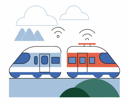 High-speed train concept illustrationのイラスト素材