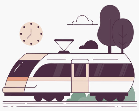 High-speed train concept illustrationのイラスト素材