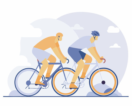 Ride a bicycle concept illustrationのイラスト素材