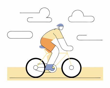 Ride a bicycle concept illustrationのイラスト素材