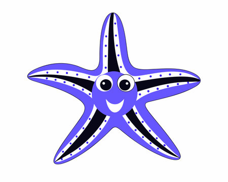 Starfish smiling happy cartoon illustrationのイラスト素材