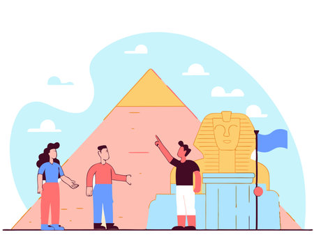 A pyramid tour concept illustrationのイラスト素材
