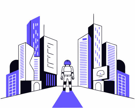 Cyberpunk illustrationのイラスト素材