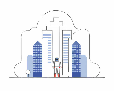 Cyberpunk illustrationのイラスト素材