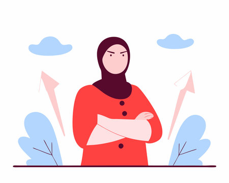 empowered Muslim woman illustrationのイラスト素材