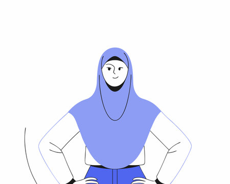 empowered Muslim woman illustrationのイラスト素材