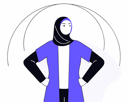 empowered Muslim woman illustrationのイラスト素材
