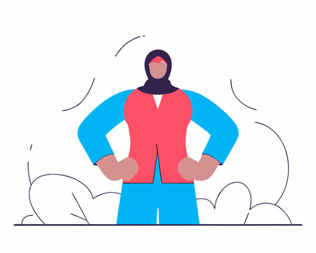 empowered Muslim woman illustrationのイラスト素材