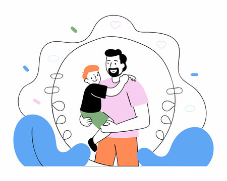 father and son for fathers day illustrationのイラスト素材