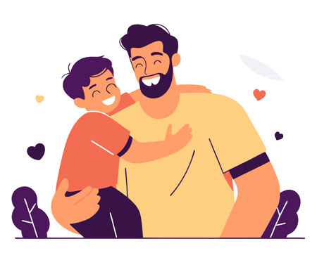 father and son for fathers day illustrationのイラスト素材