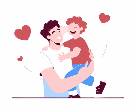 father and son for fathers day illustrationのイラスト素材
