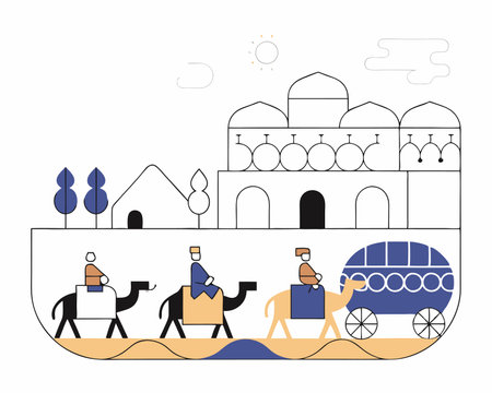 Silk road concept illustrationのイラスト素材