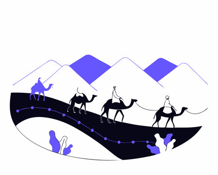 Silk road concept illustrationのイラスト素材