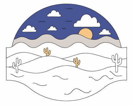 Through the desert illustrationのイラスト素材