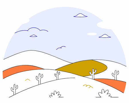 Through the desert illustrationのイラスト素材