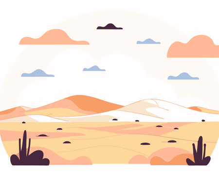 Through the desert illustrationのイラスト素材