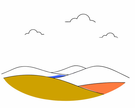 Through the desert illustrationのイラスト素材