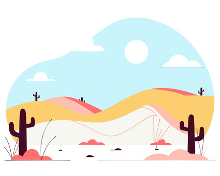 Through the desert illustrationのイラスト素材