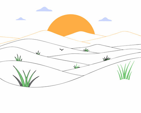 Through the desert illustrationのイラスト素材