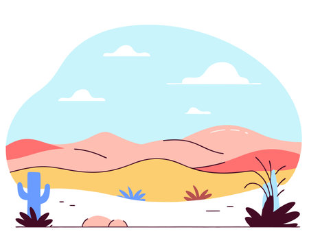 Through the desert illustrationのイラスト素材