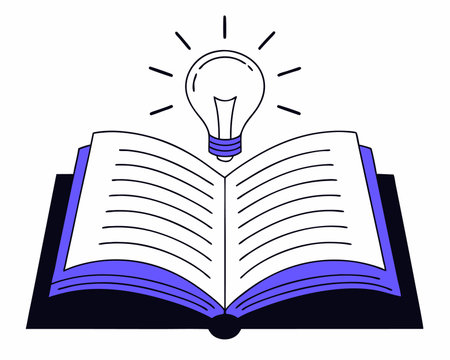 Book With Lightbulb Cartoon Vector Icon illustrationのイラスト素材