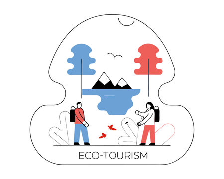 Eco tourism concept illustrationのイラスト素材