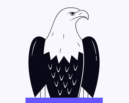 Facing eagle illustrationのイラスト素材