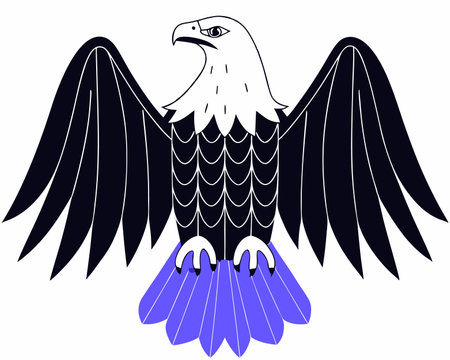 Facing eagle illustrationのイラスト素材