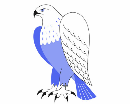 Facing eagle illustrationのイラスト素材