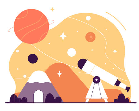 Outer space concept illustrationのイラスト素材