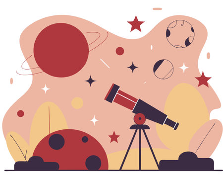 Outer space concept illustrationのイラスト素材