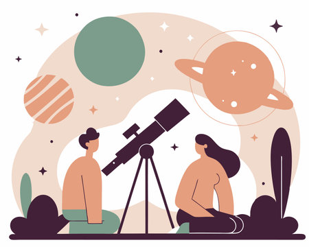 Outer space concept illustrationのイラスト素材