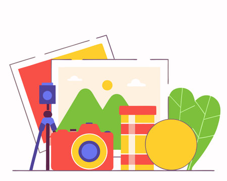 Photography concept illustrationのイラスト素材