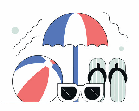 Summer vacation concept illustrationのイラスト素材